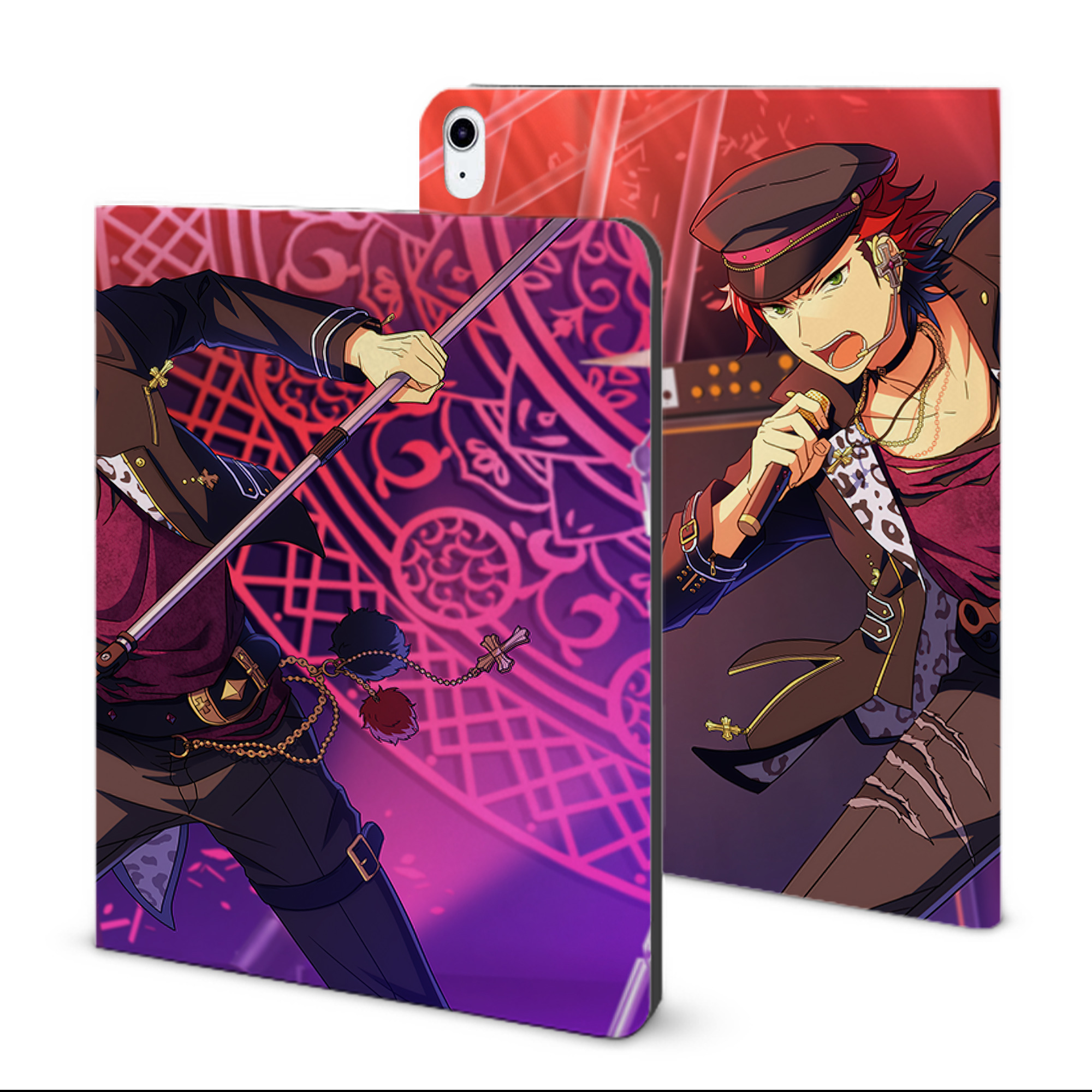 （画像用） あんさんぶるスターズ! Ensemble Stars IPad ケース ブック型 PUレザー TPU 耐衝撃 軽量 薄型 ペン収納なし 全面保護 IPad 各モデル対応